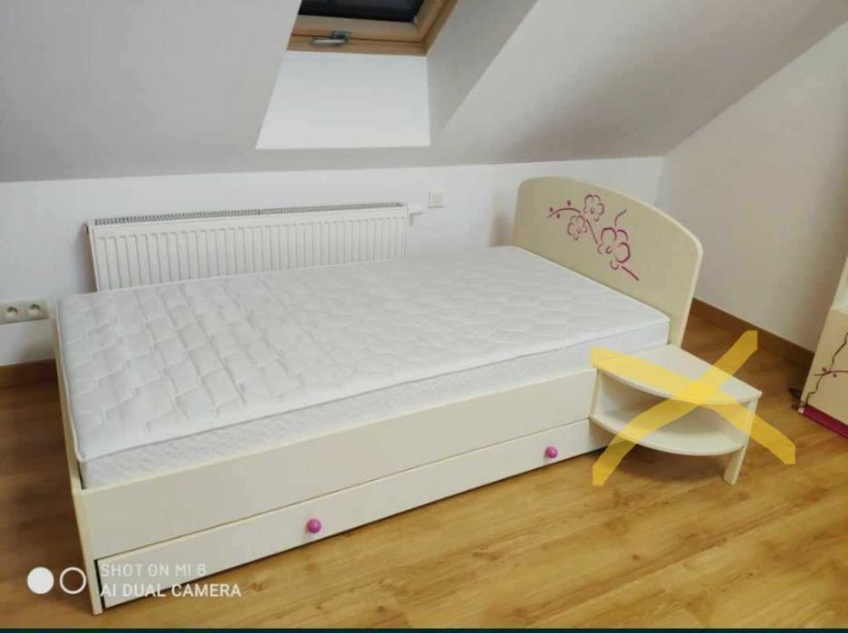 Łóżko dziecięce Meblik kolekcja Orchidea wersja różowa 184x94x40