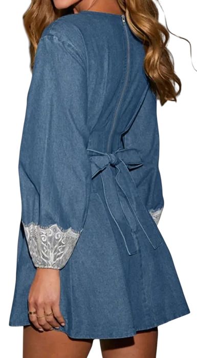 Outlet Sukienka mini z długim rękawem bawełna XXL