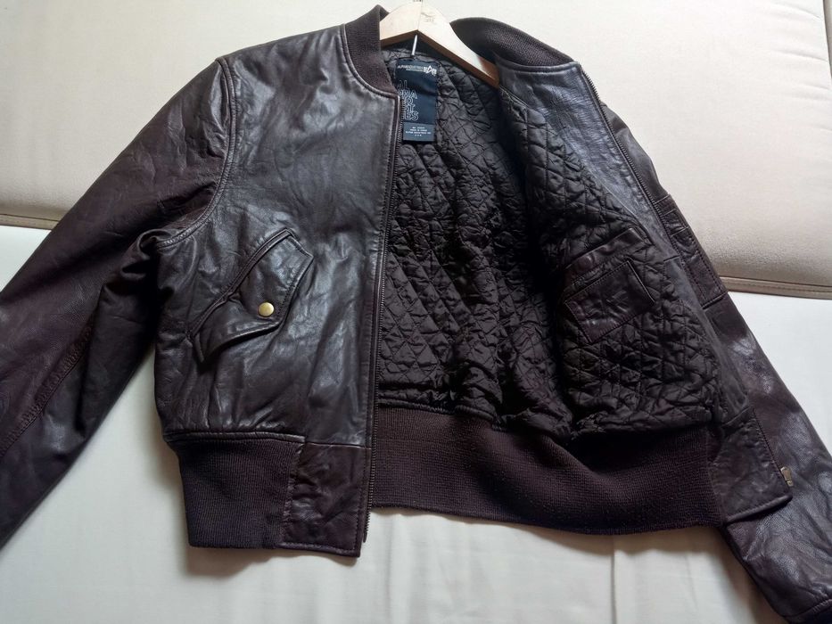 alpha industries  MA-1 damska skóra flek pilotka S size jak nowa