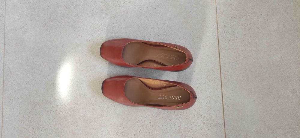 Buty damskie czółenka rude
