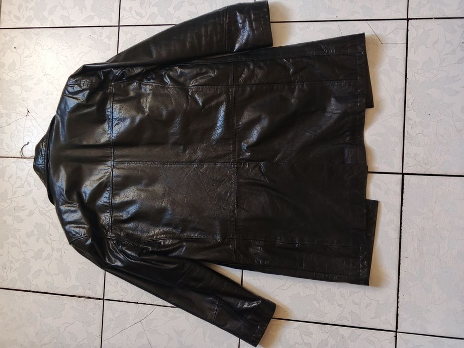 Чоловічий шкіряний плащ Inventief з натуральної шкіри