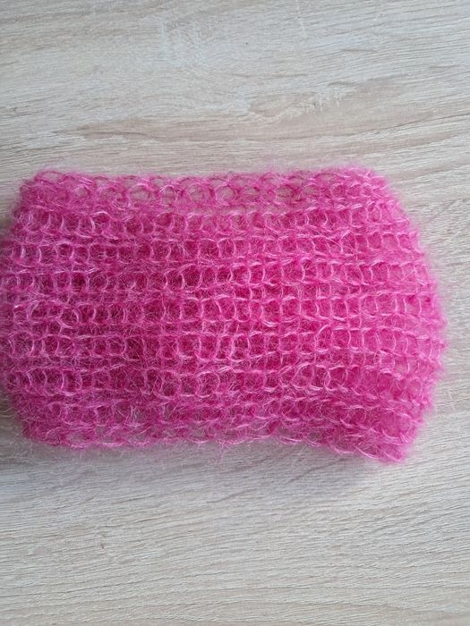 Opaska na głowę moher z jedwabiem. Handmade.
