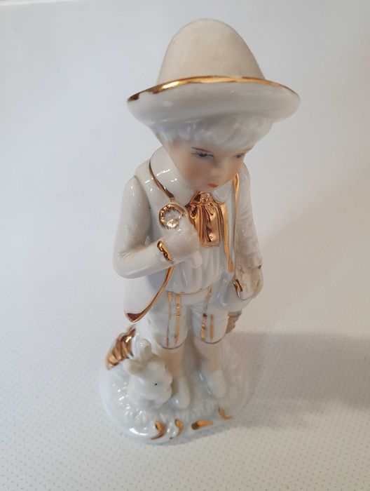 Bibelot de Porcelana - Fina Figura com banho de ouro - Made in Korea