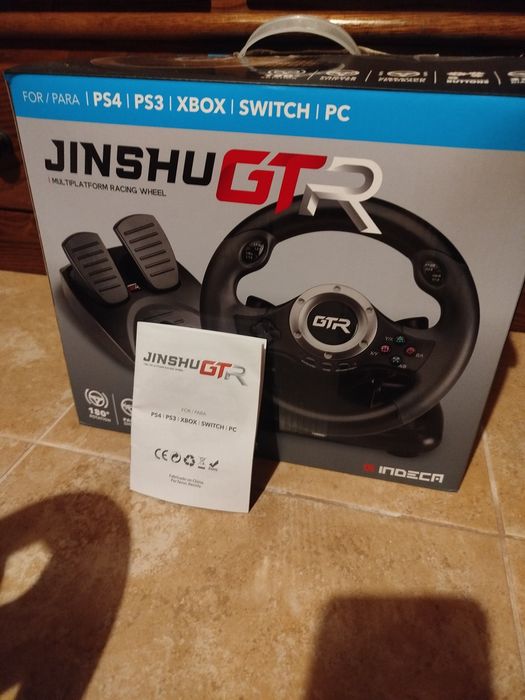 Volante Indeca Jinshu GTR Multiplataforma (Como Novo + Caixa)