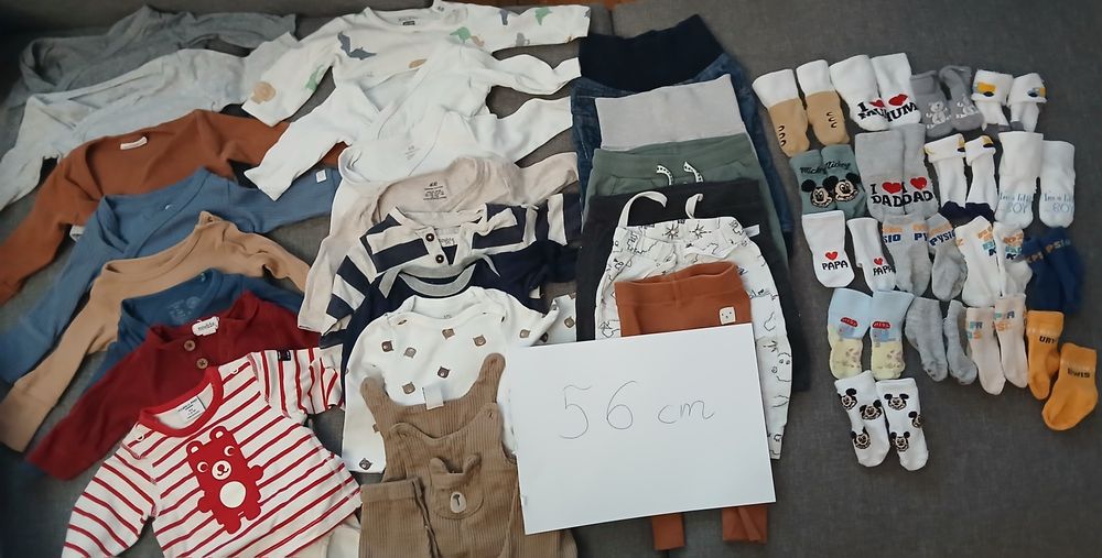 Ubranka niemowlęce 56 cm – cały zestaw dla chłopca