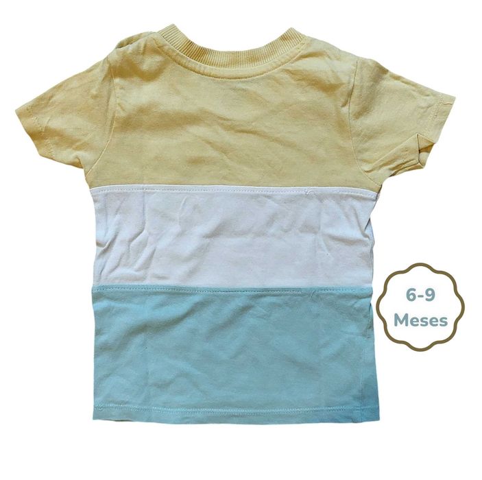 Conjunto T-shirt + Calções Riscas Primark 6-9 meses