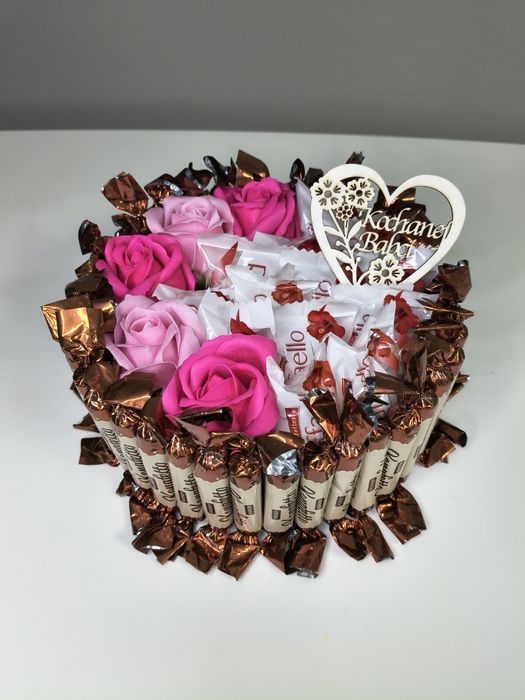 Torcik konafetto słodki prezent dzień babci i dziadka urodziny 22 cm