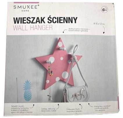 Wieszak ścienny dziecięcy Smukee Gwiazda różowa