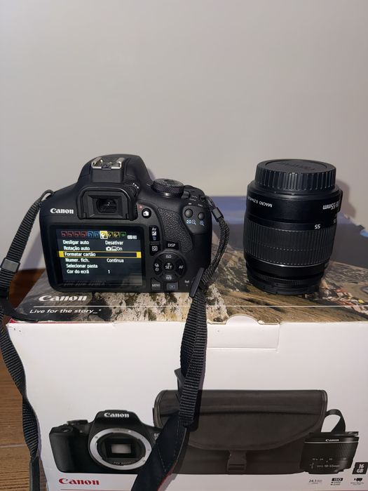 Camara canon 2000d kit completo