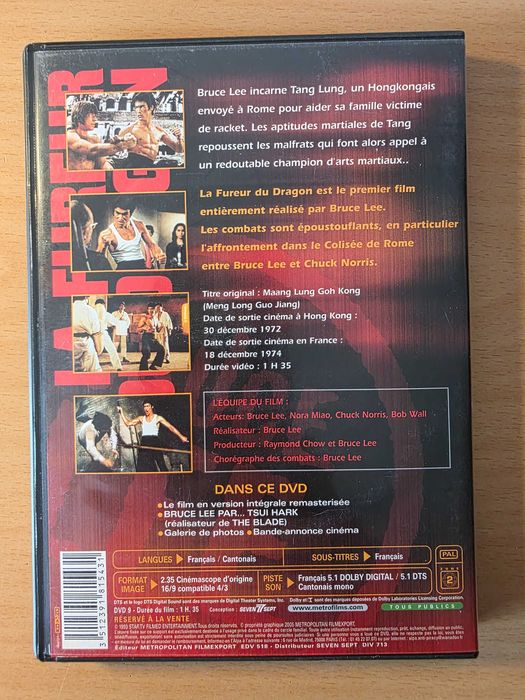Filme em DVD "A Fúria do Dragão" com Bruce Lee
