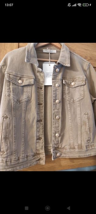 Kurtka jeansowa beżowa damska