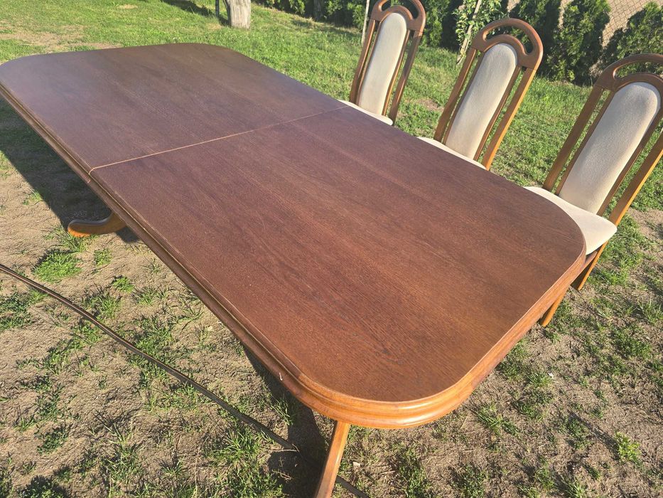 Drewniany stół rozkładany 200 × 100 cm + 12 krzeseł | Komplet do jadalni