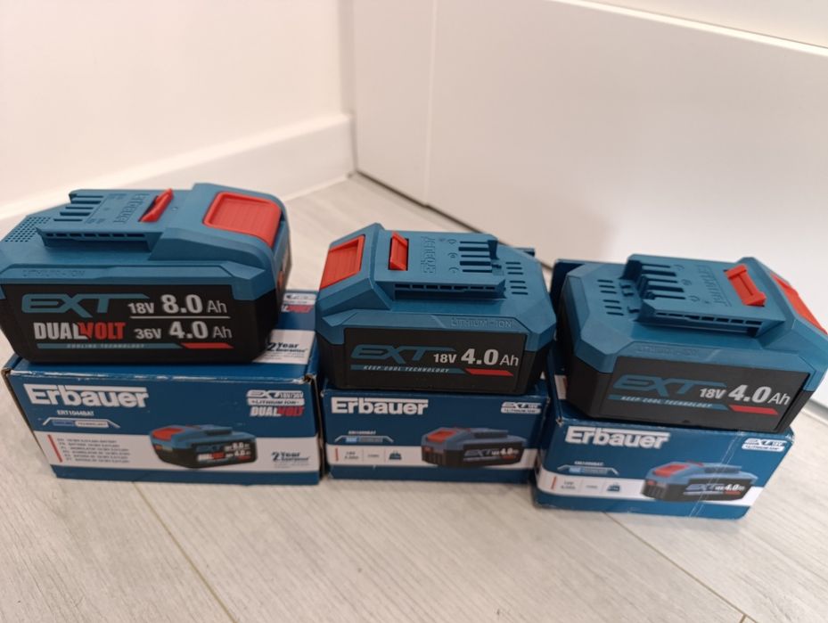 3x Akumulator Li-Ion Erbauer 18 V 4 Ah G2 EXT 8 AH