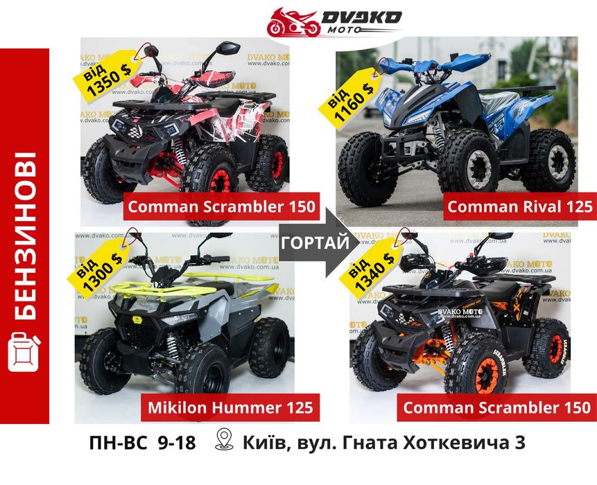 Дитячі Квадроцикли: Електро та Безнинові, Багатий Вибір по Супер Цінам