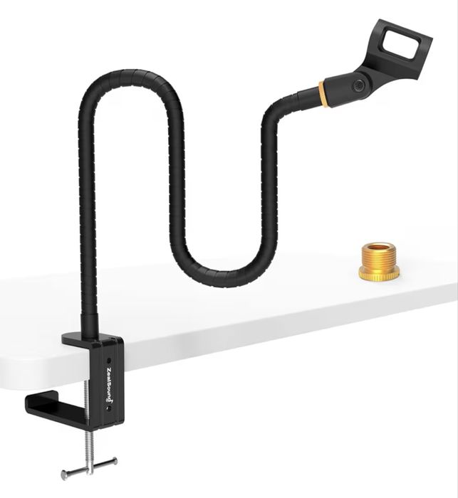 Ramię mikrofonowe ZealSound gęsia szyja elastyczne 48cm czarne