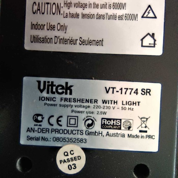 Іонізатор повітря VITEK VT-1774 SR