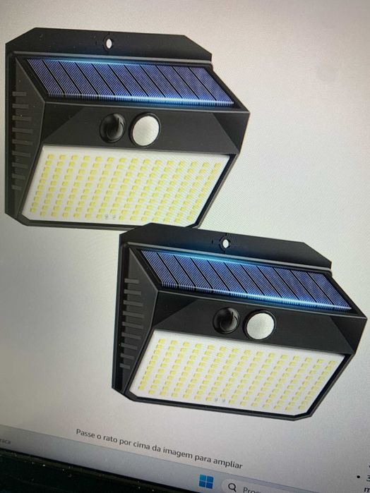 10€ a estrear - 2 candeeiros solares exterior IP65  sensor movimento