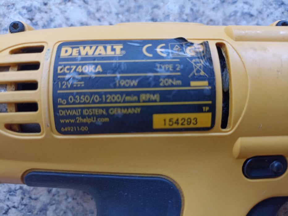 Berbequim DEWALT DC740KA 12Vdc