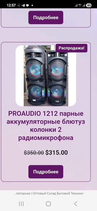 Професіна акустична система.