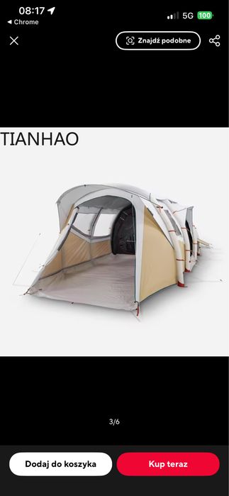 Namiot Decathlon 6.3 air  fresh&black bardzo duzy