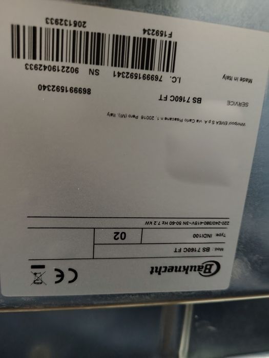 Płyta grzewcza bauknecht, BS 7160C FT,  stan bardzo dobry