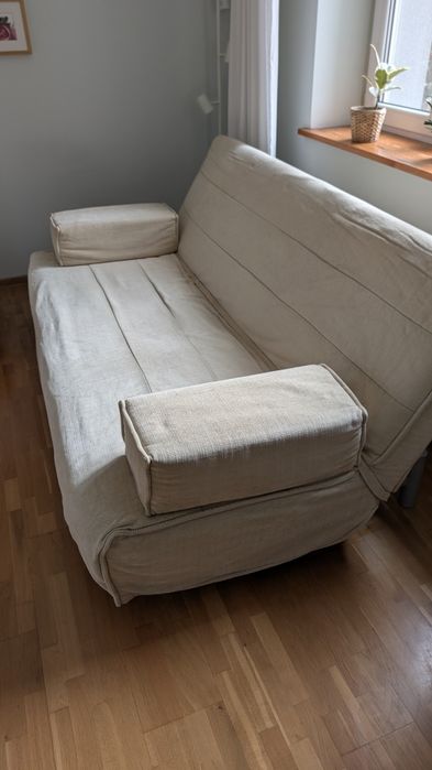 Wersalka ikea beddinge beżowy z pojemnikiem i poduszkami