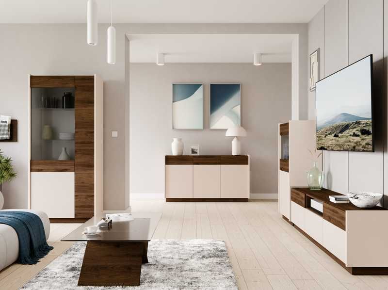 Komoda 301 RTV KODI 6S beż piaskowy/ orzech okapi