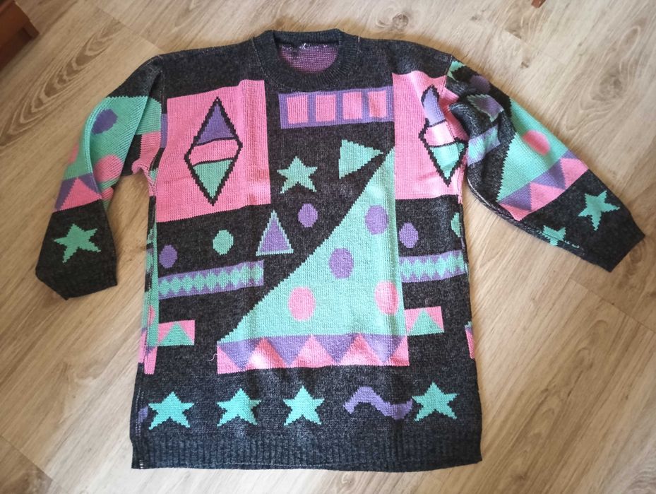 Długi ciepły sweter/tunika rozm. L/XL