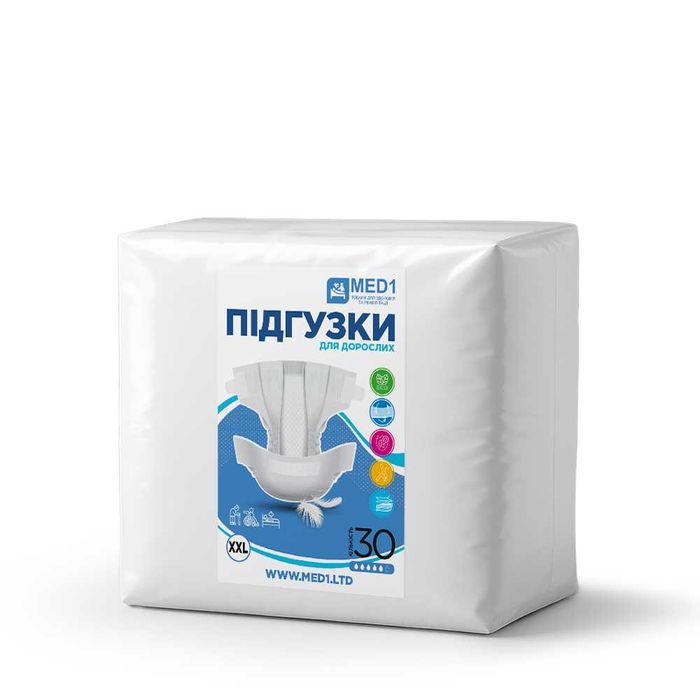 Підгузки для дорослих MED1-WC01, розмір ХXL (30 шт. в упаковці)