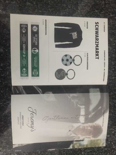 Liga Europa - Sturm Graz vs Sporting - Programa Oficial - 2023/2024