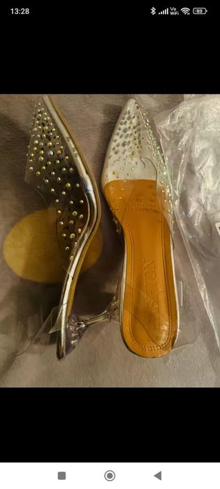 Hit Fashion czółenka silicon przejrzyste obcas szpilki 7 cm transparen
