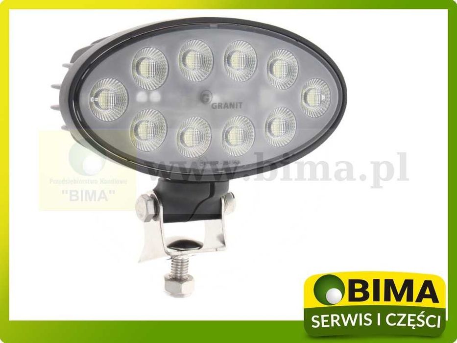 Lampa LED Halogen Reflektor roboczy GRANIT Owalna JD John Deere oświetlenie dalekosiężne Massey Ferguson MF CLAAS Deutz Fendt Case New Holland Same