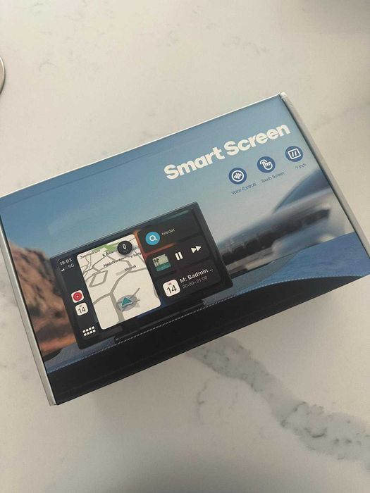 Rádio Carplay Android Auto sem fio, 9´´ com Câmera de Visão Traseira,