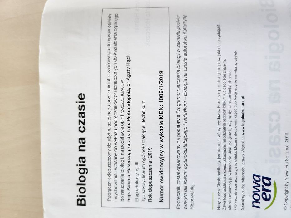 Biologia na czasie 1 LO I Technikum