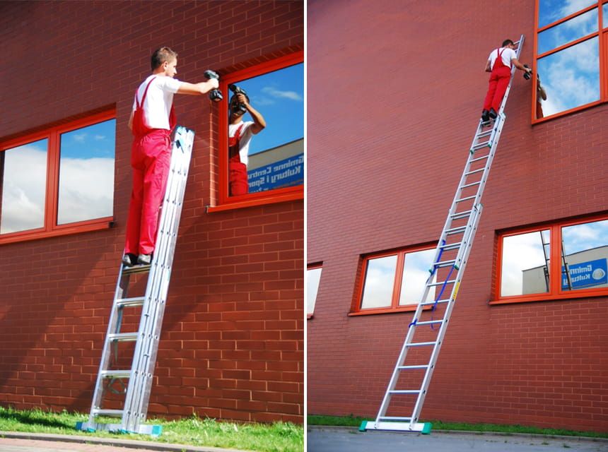 Drabina aluminiowa 3x12 HIGHER, wys robocza 9 m, na schody,nowa,wysyłka gratis
