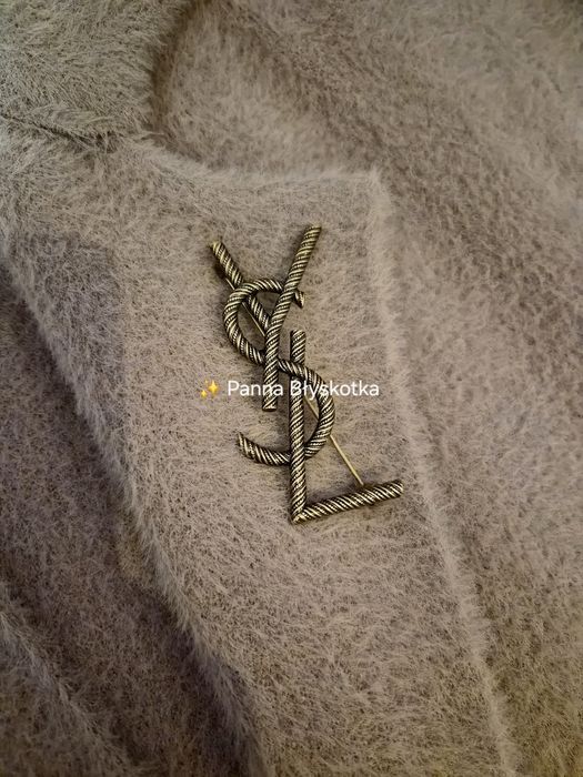 Broszka antyczne złoto 7 cm | premium | old money | styl YSL