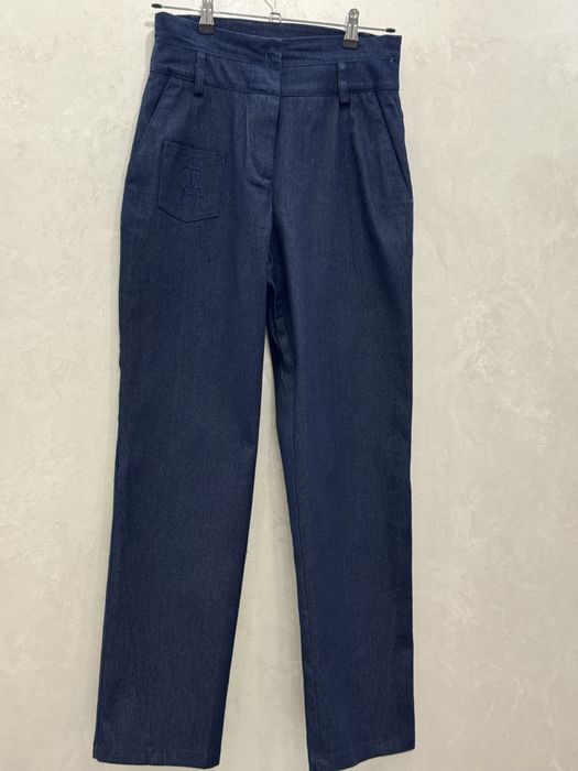 Джинси з високою посадкою, широкі. Темно сині. Andre Tan