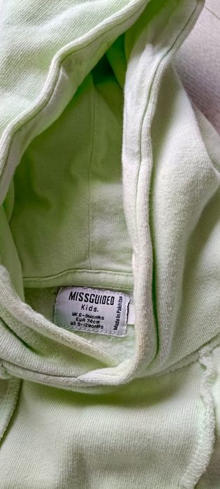 Bluza 74cm MISSGUIDED 6-9 miesięcy jasno zielona z kapturem