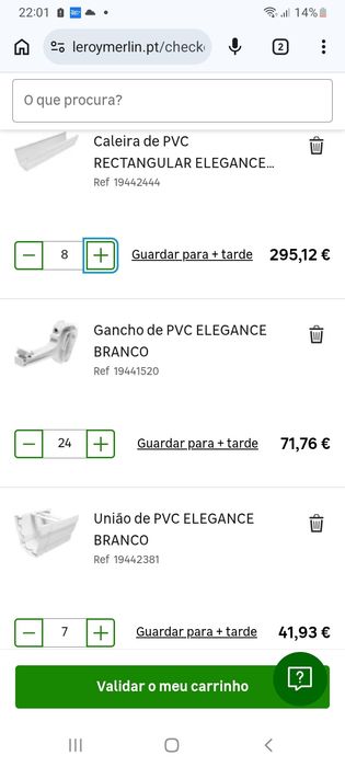 Caleiras pvc elegance