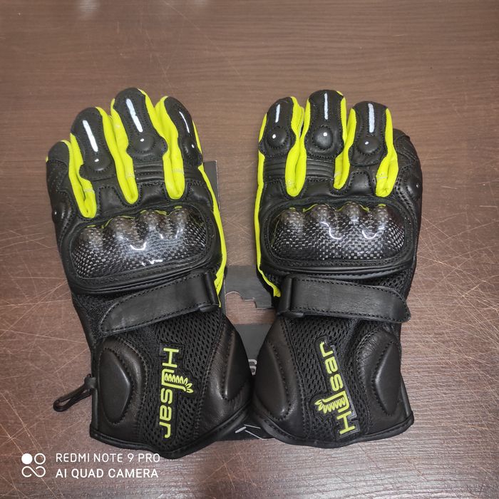 Nowe rękawice skórzane motocyklowe Husar PRO SX fluo rozmiar M