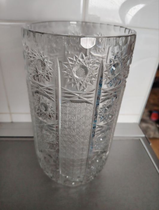 Duży kryształowy wazon okazja piątek sobota odbiór 31,5cm