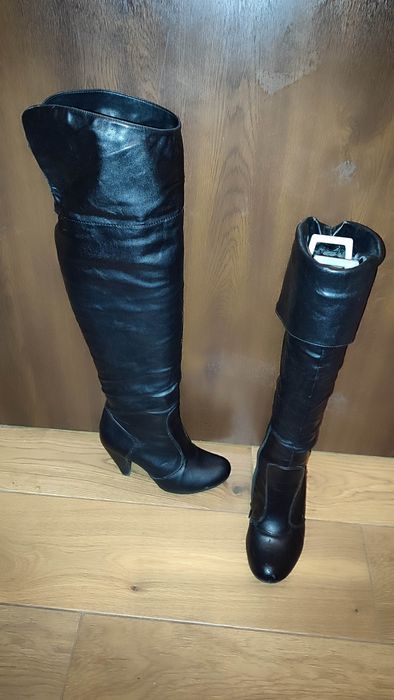 Czarne długie kozaki CCC 36 buty jesienne zimowe za kolano