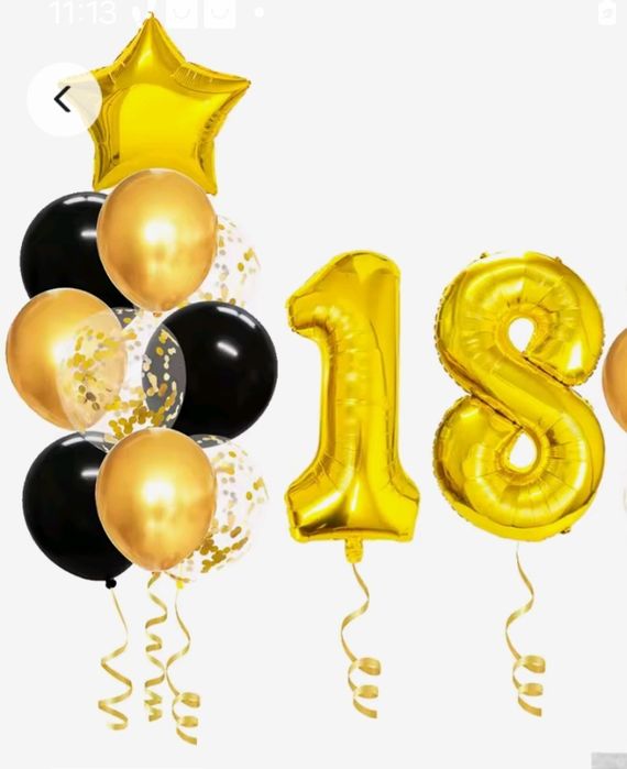 Zestaw balonów na 18 urodziny