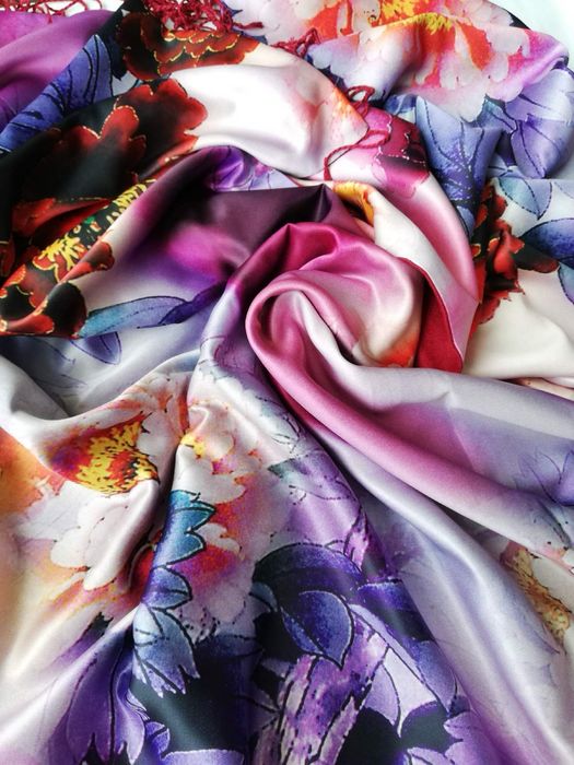 Шикарний шовковий двосторонній шарф