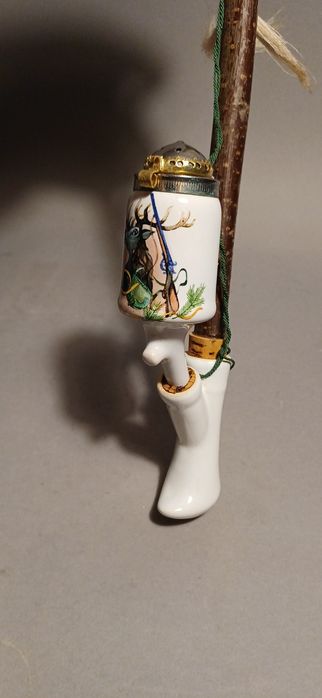 Porcelanowa fajka myśliwska bawarska prl