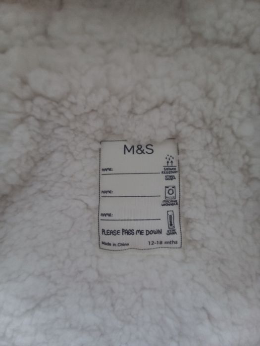 Nowy kombinezon zimowy Marks & Spencer 12-18 mies ecru chrzest