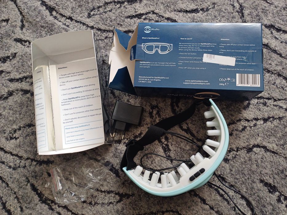 Okulary jako masażer dla zmęczonych oczu Optimask PRO okulary USA
