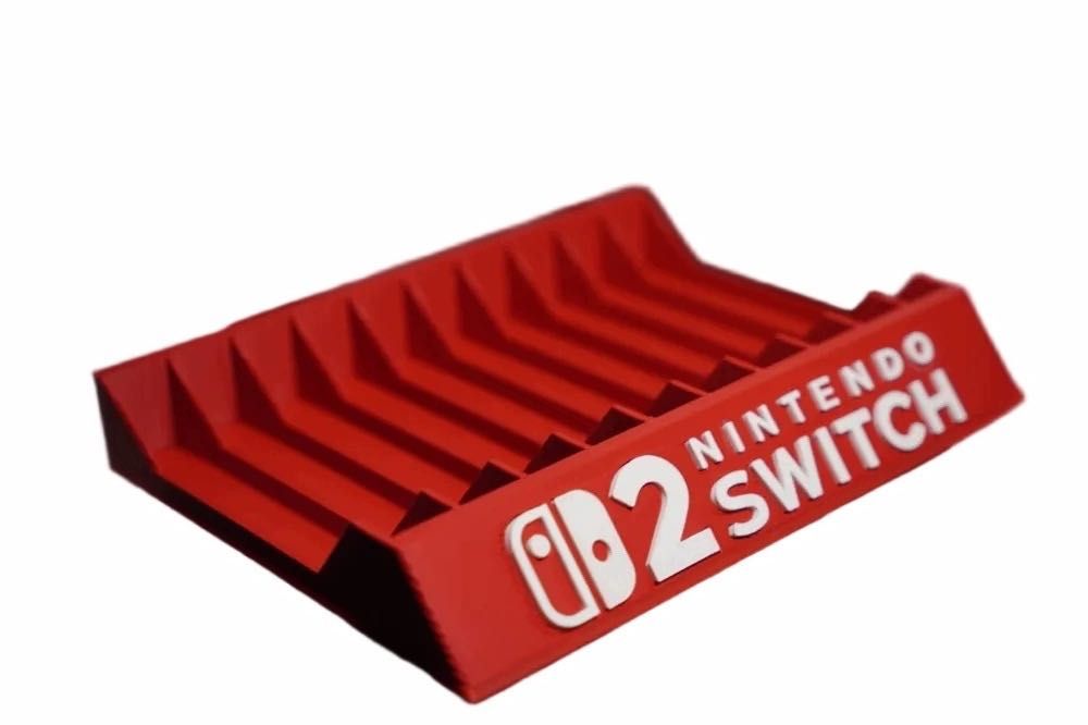 Stojak na gry Nintendo Switch 2 i Switch 12 pudełek organizer czerwony