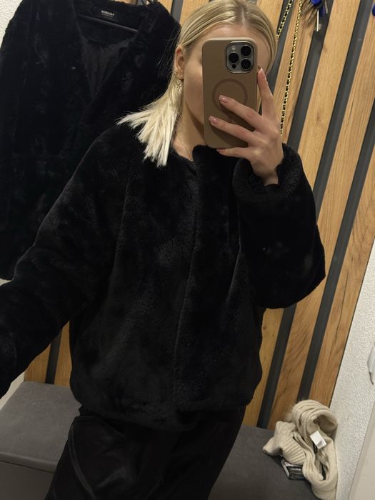 Еко шуба жіноча, чорного кольору