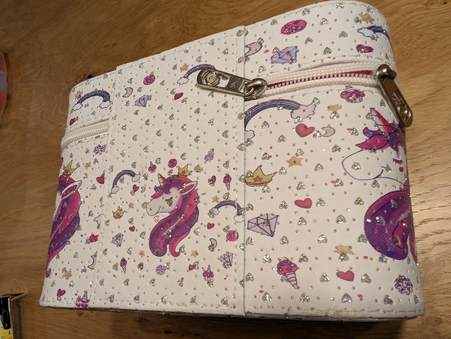 Kosmetyczka kuferek ldla dziewczyny lusterko jednorożec